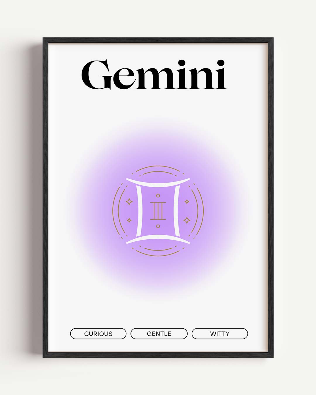 Zodiac Gemini – mindful portret poster als wanddecoratie