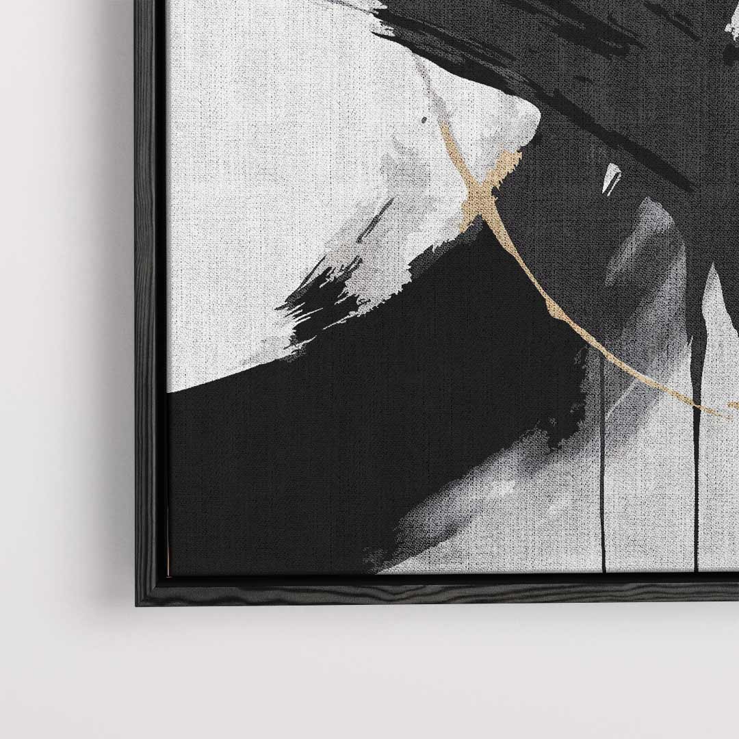Dynamisch Zwart-Wit Abstract – dibond kunstwerk als wanddecoratie