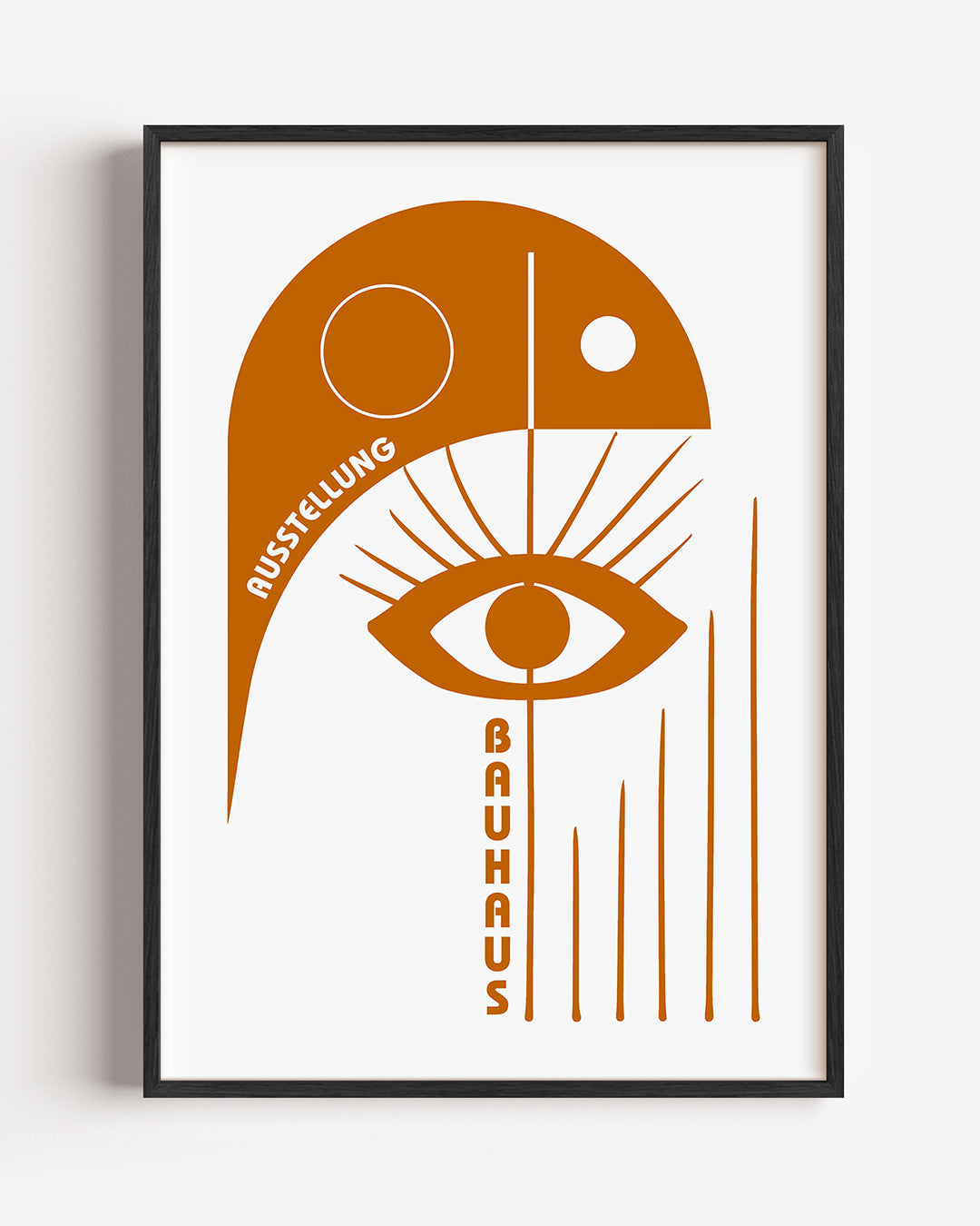 Oog en lijnen – staande Bauhaus poster als wanddecoratie