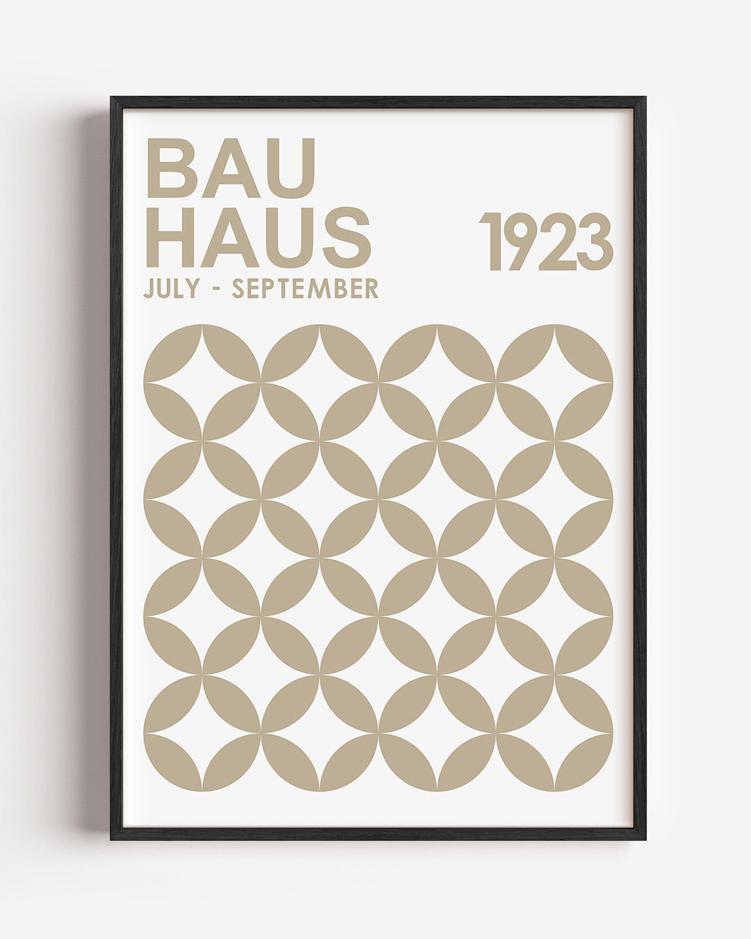 Cirkelpatroon en tekst – staande Bauhaus poster als wanddecoratie