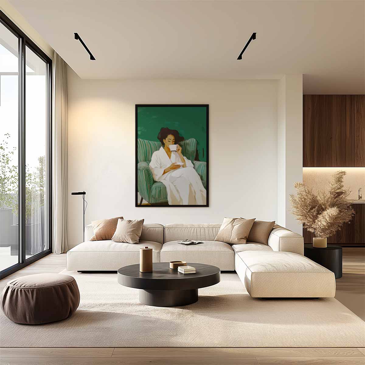 Ochtendrust met Koffie – canvas wanddecoratie in portret formaat