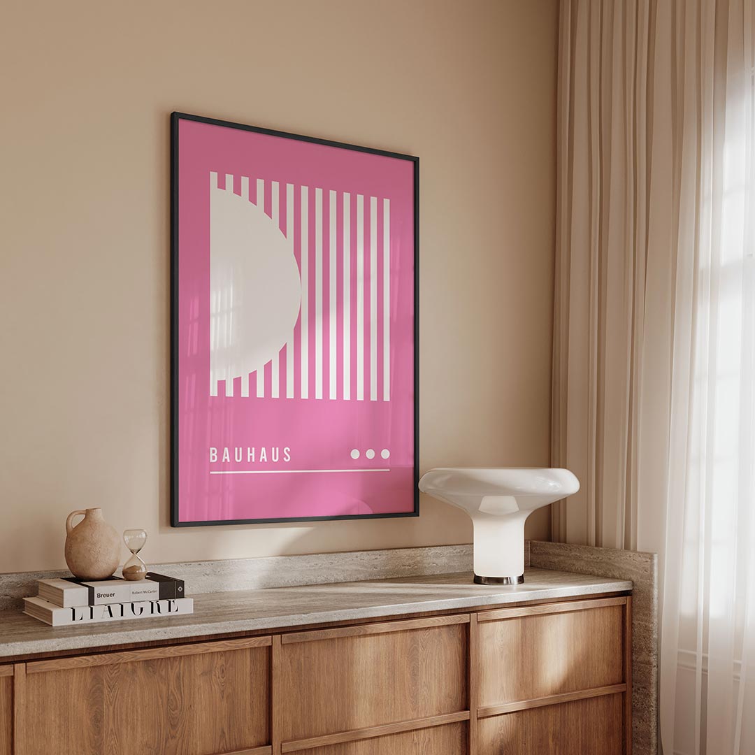 Lijnen en vlakken – geometrische Bauhaus poster in staand formaat