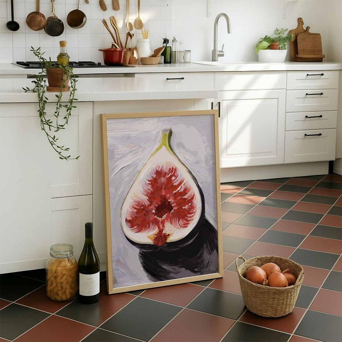 Moderne Vijgenkunst – staande muurposter voor keuken of eethoek