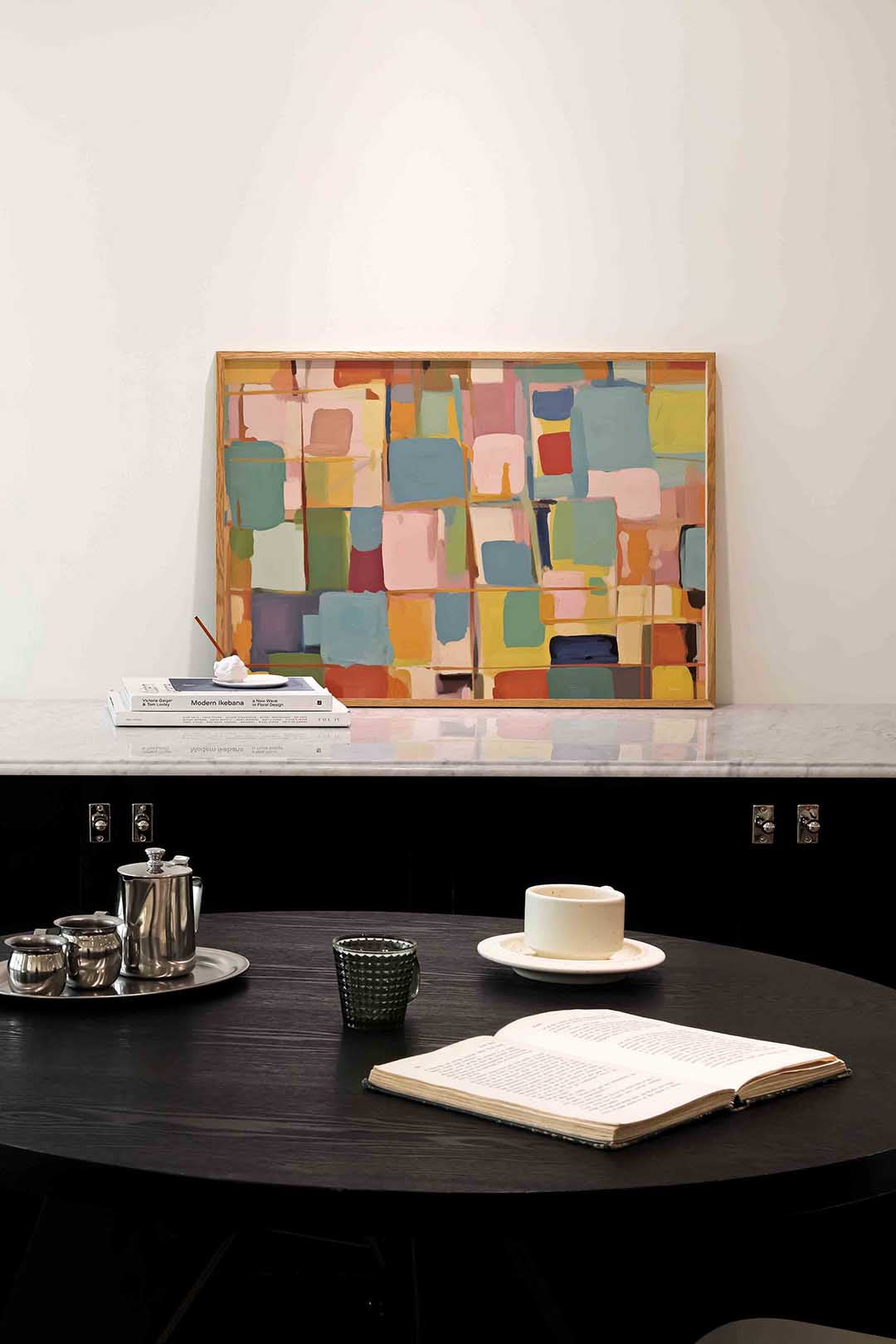 Gekleurde vlakken – abstracte poster in liggend formaat