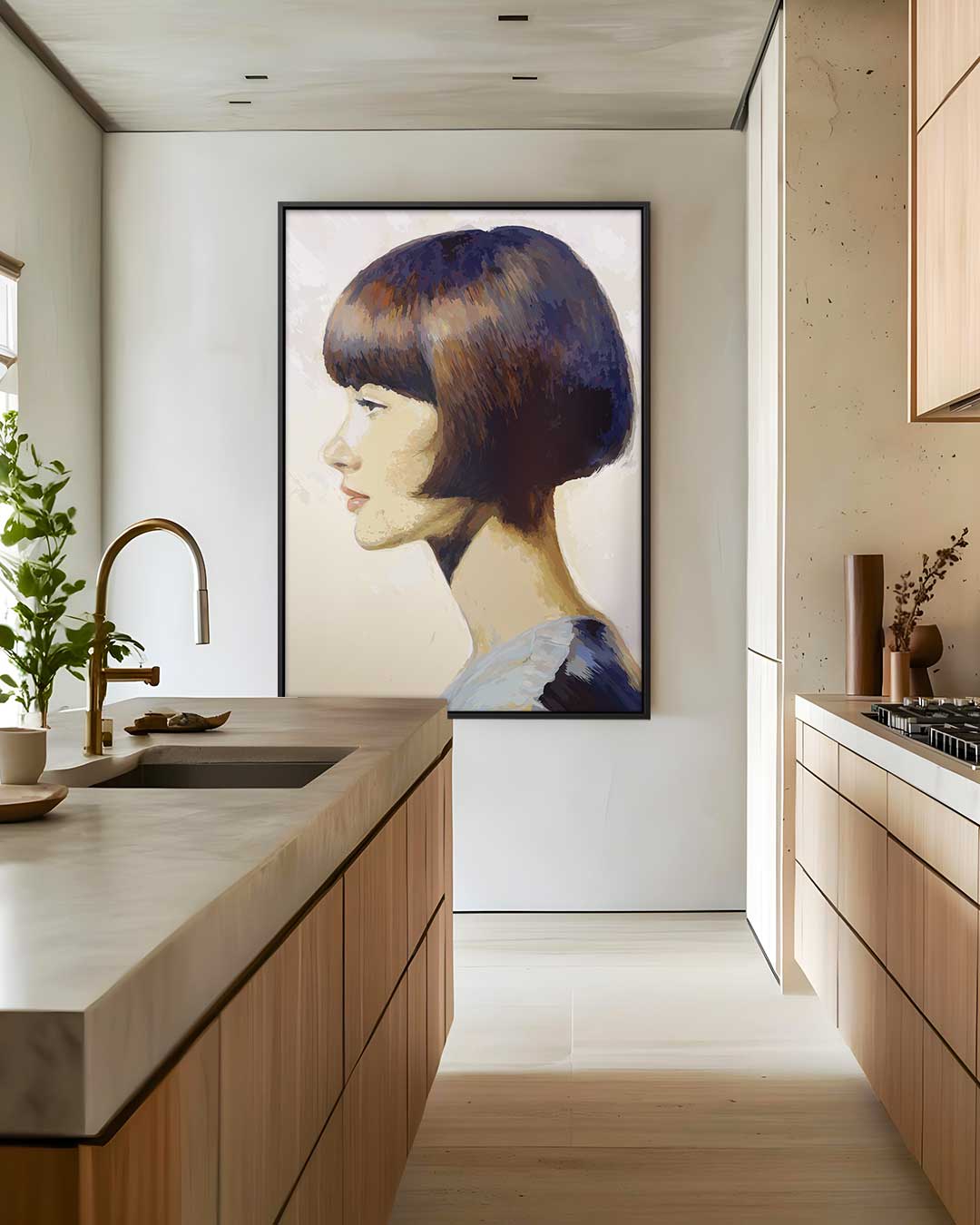 Modern Portret in Profiel – modern portret kunstwerk van WallArtistic