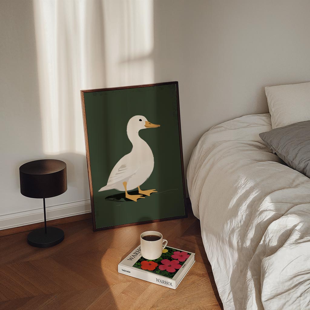 Elegante Eend Illustratie – staande kinderkamer wanddecoratie van WallArtistic