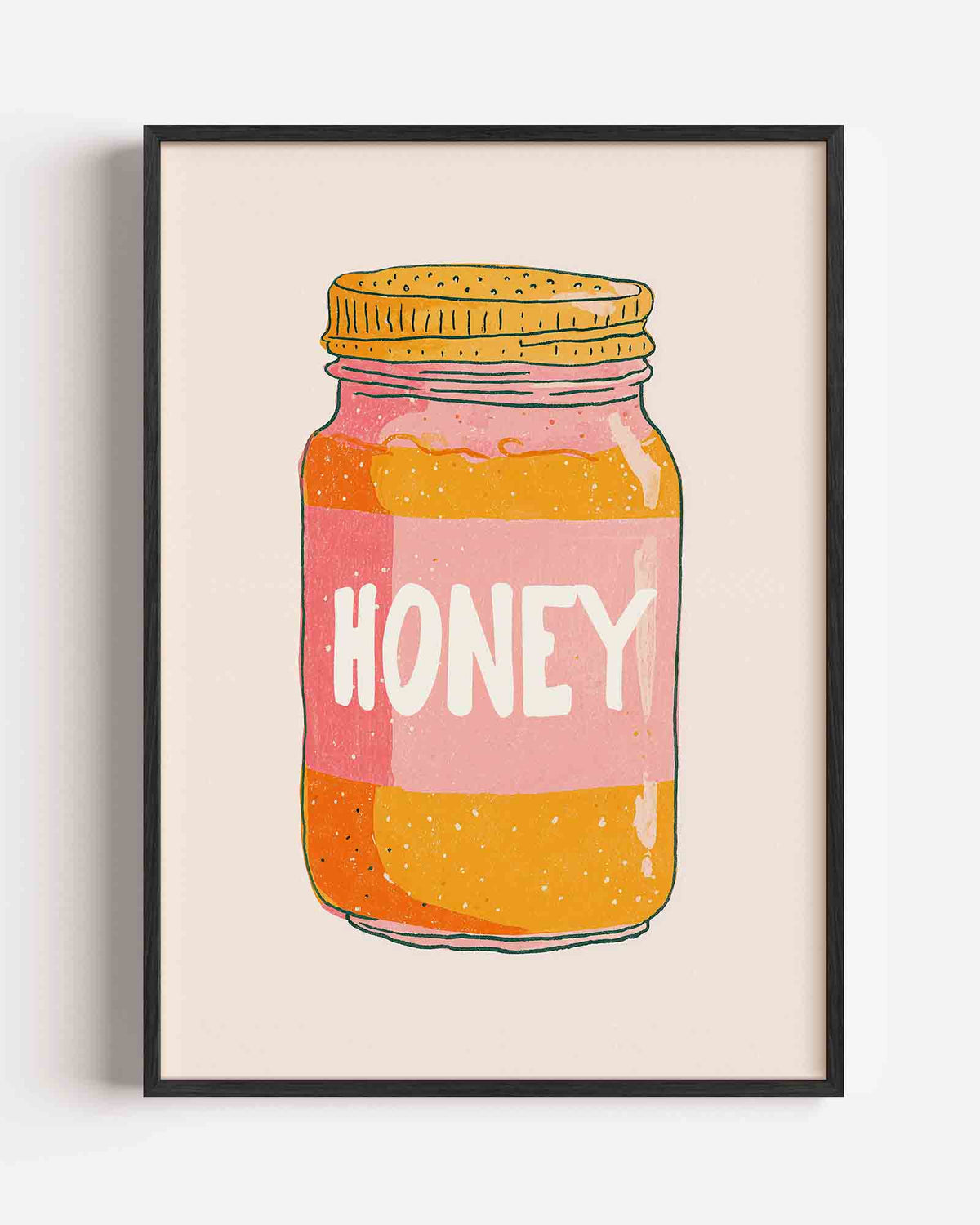 Honingpot illustratie – keuken portret poster als wanddecoratie