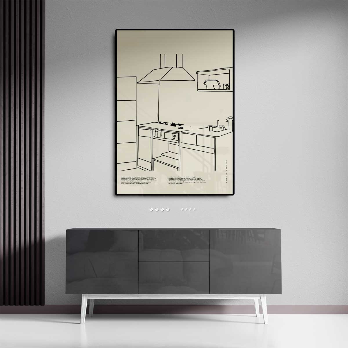 Minimalistische Keukenprint – canvas kunstwerk als wanddecoratie