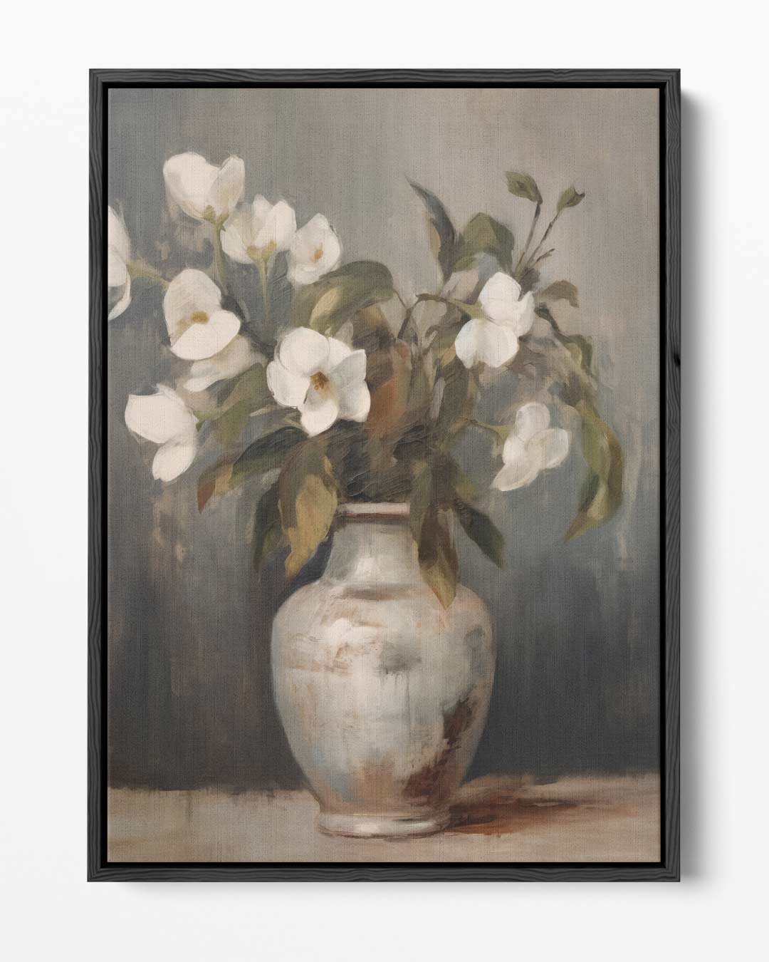 Elegante Bloemenpracht in Aardetinten – portret kunstwerk als wanddecoratie