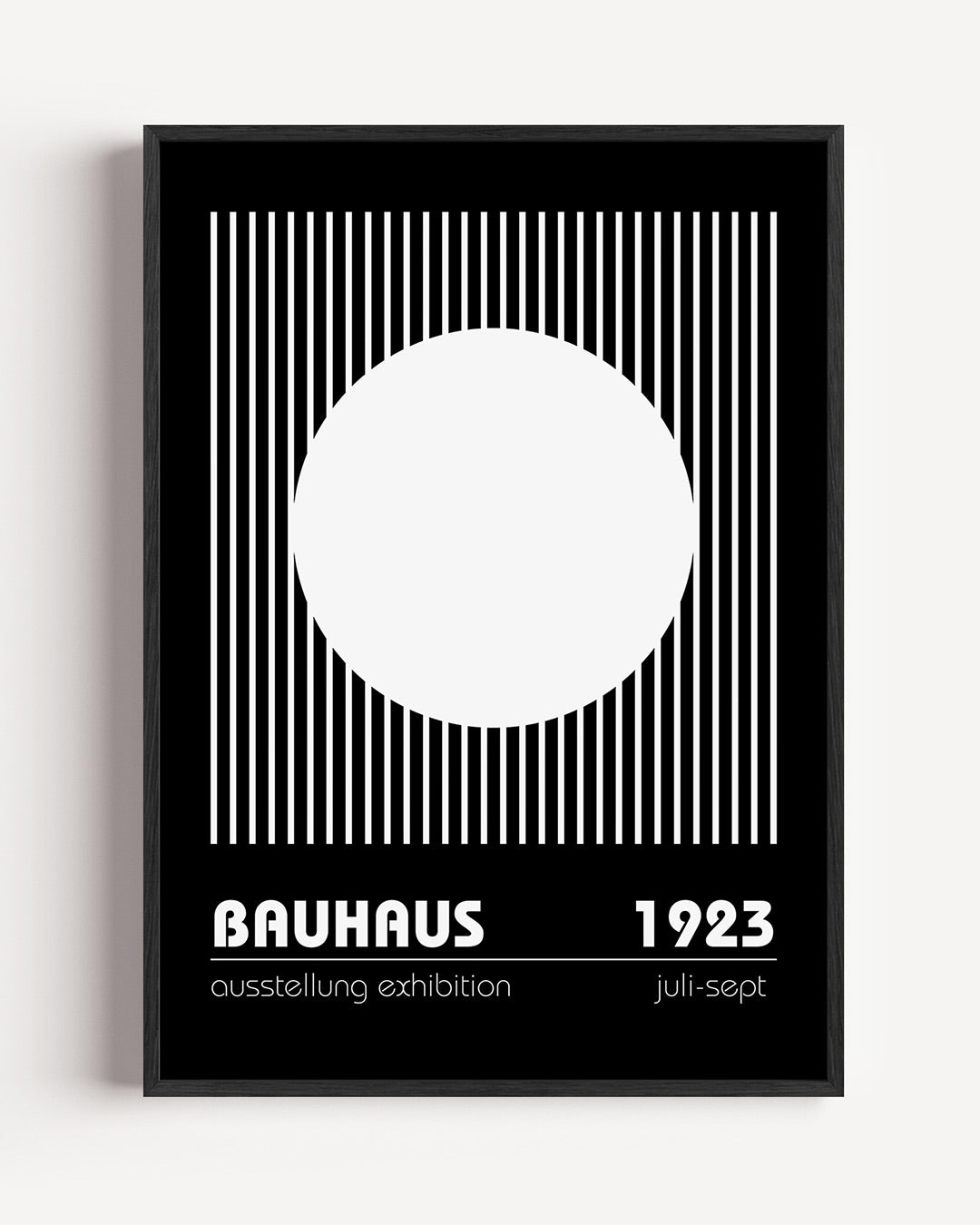 Lijnen en cirkel – staande Bauhaus poster als wanddecoratie