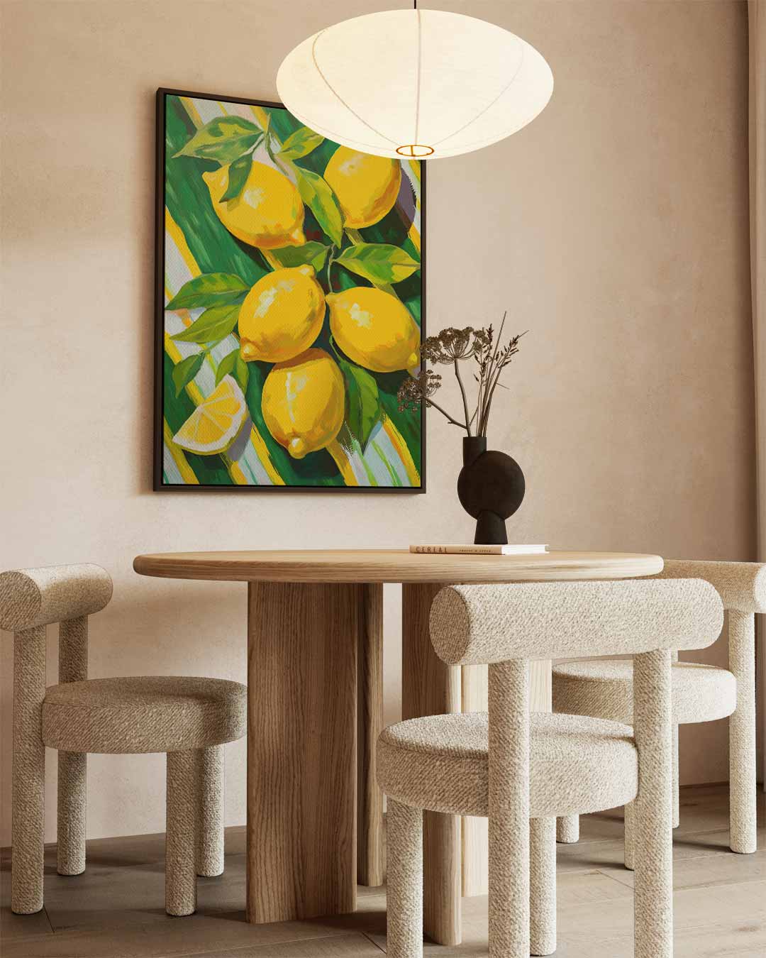 Zonnige Citroenen – canvas wanddecoratie in portret formaat