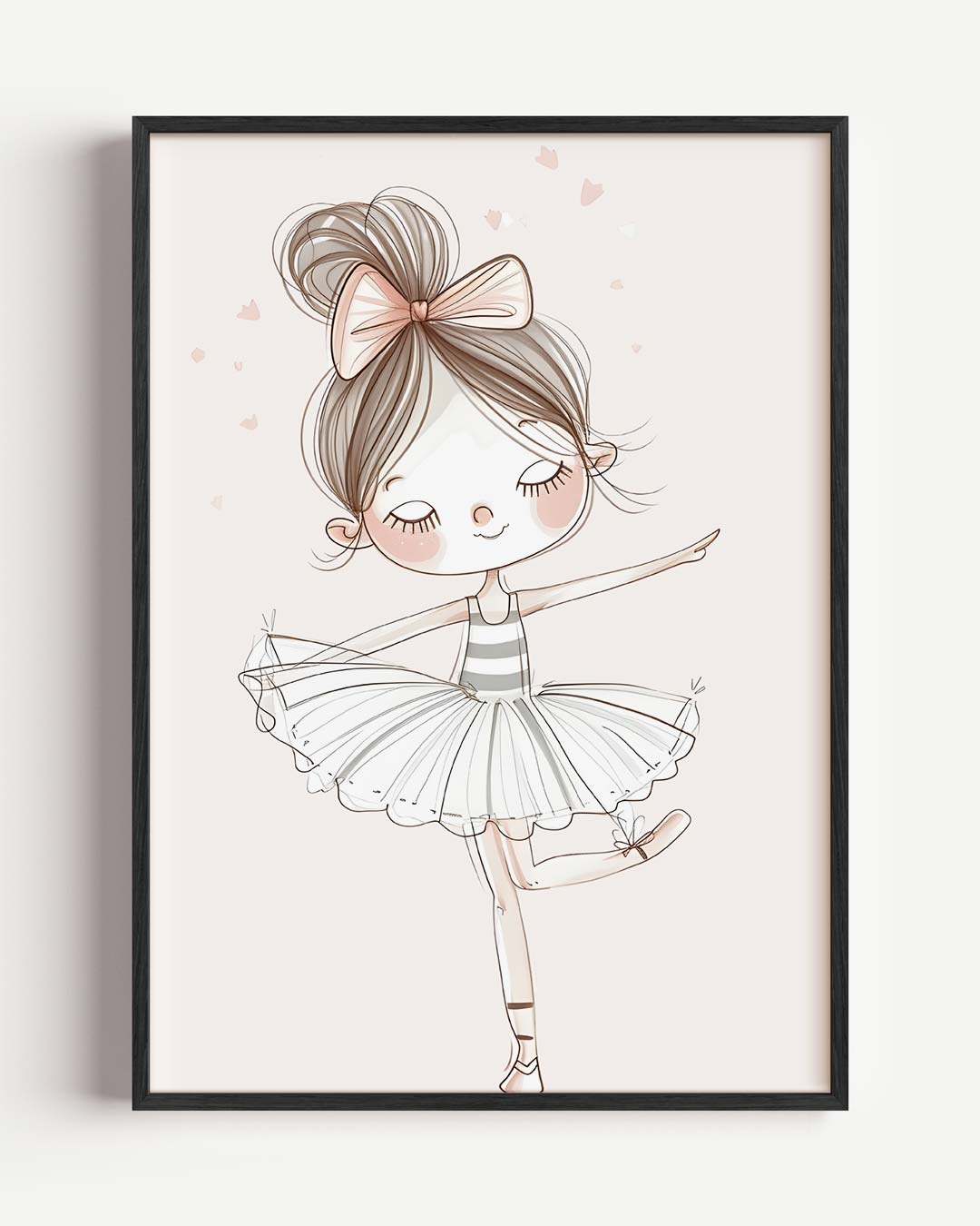 Schattige Ballerina Illustratie – kids portret poster als wanddecoratie
