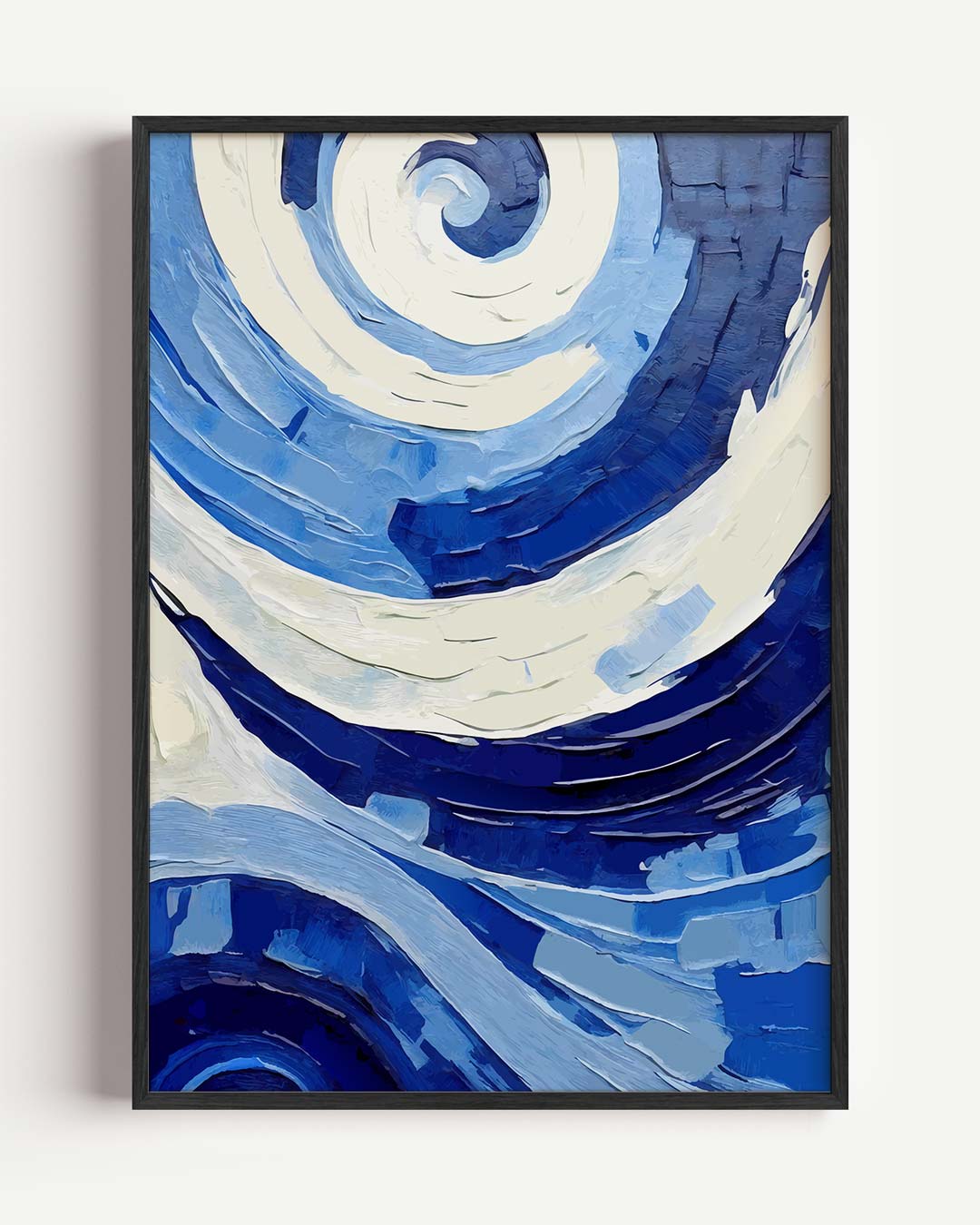Dromerige Blauwe Wervelingen – kleurrijke abstracte portret poster als wanddecoratie