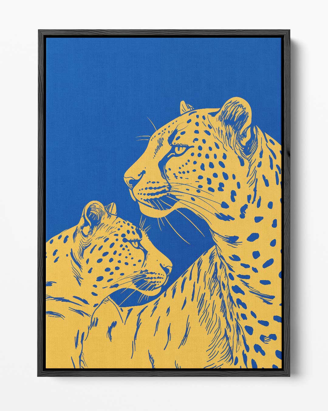 Twee Leoparden in Harmonie – portret kunstwerk als wanddecoratie