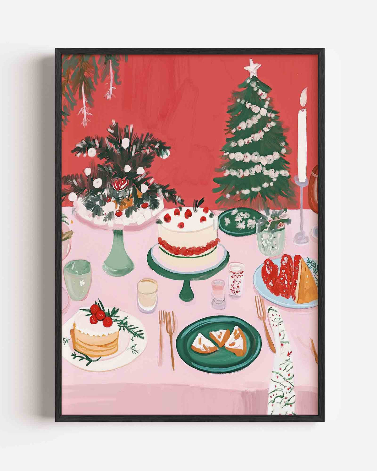 Feestelijke tafel – kerst portret poster als wanddecoratie