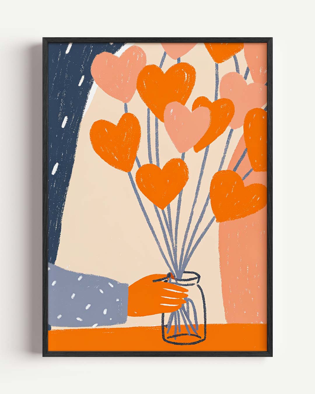 Liefdevolle Hartenbloemen – zomer portret poster als wanddecoratie