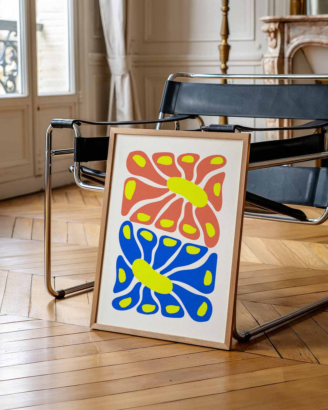 Kleurrijke Bloemen Abstractie – urban poster in staand formaat