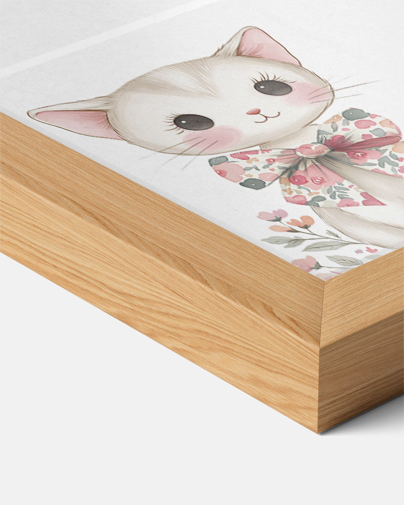 Kat met Strik – kids poster als vrolijke staande wanddecoratie