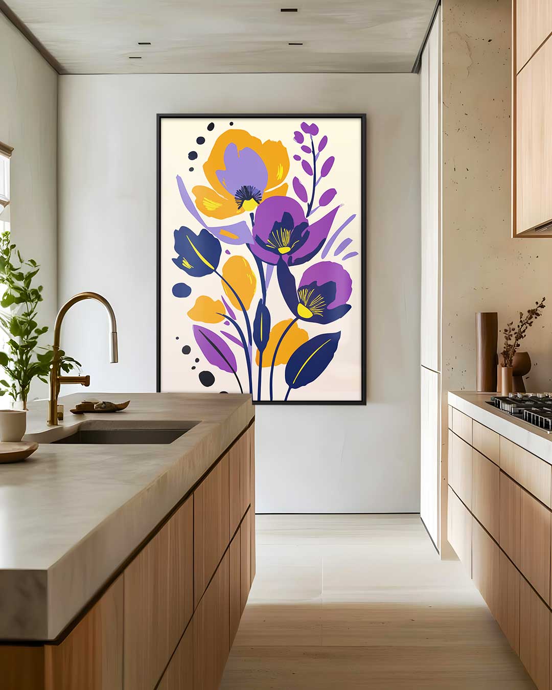Levendige Bloemenpracht – plexiglas wanddecoratie in portret formaat