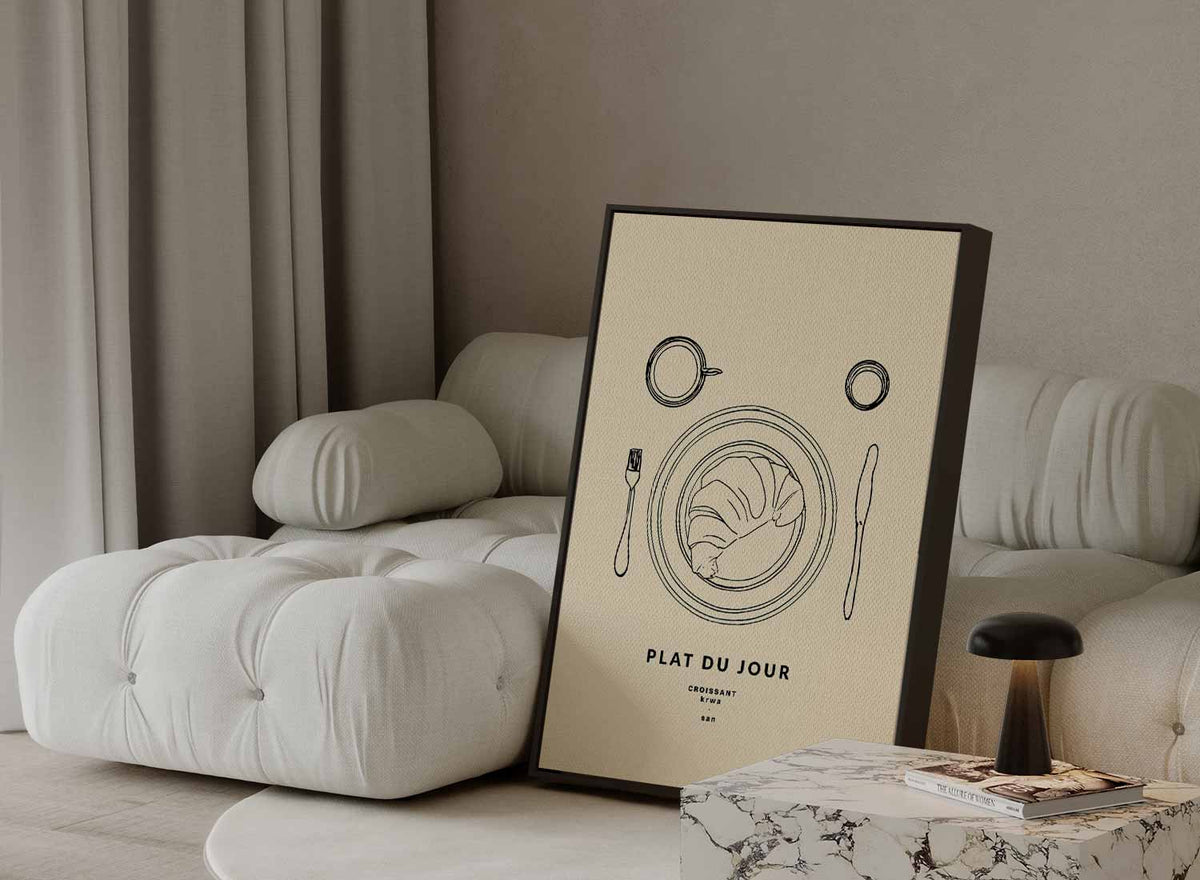 Croissant Plat du Jour Poster – plexiglas wanddecoratie in portret formaat