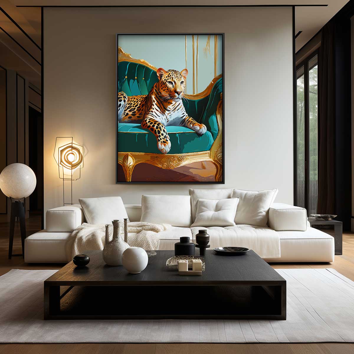 Opera d'arte Leopardo di Lusso su Divano