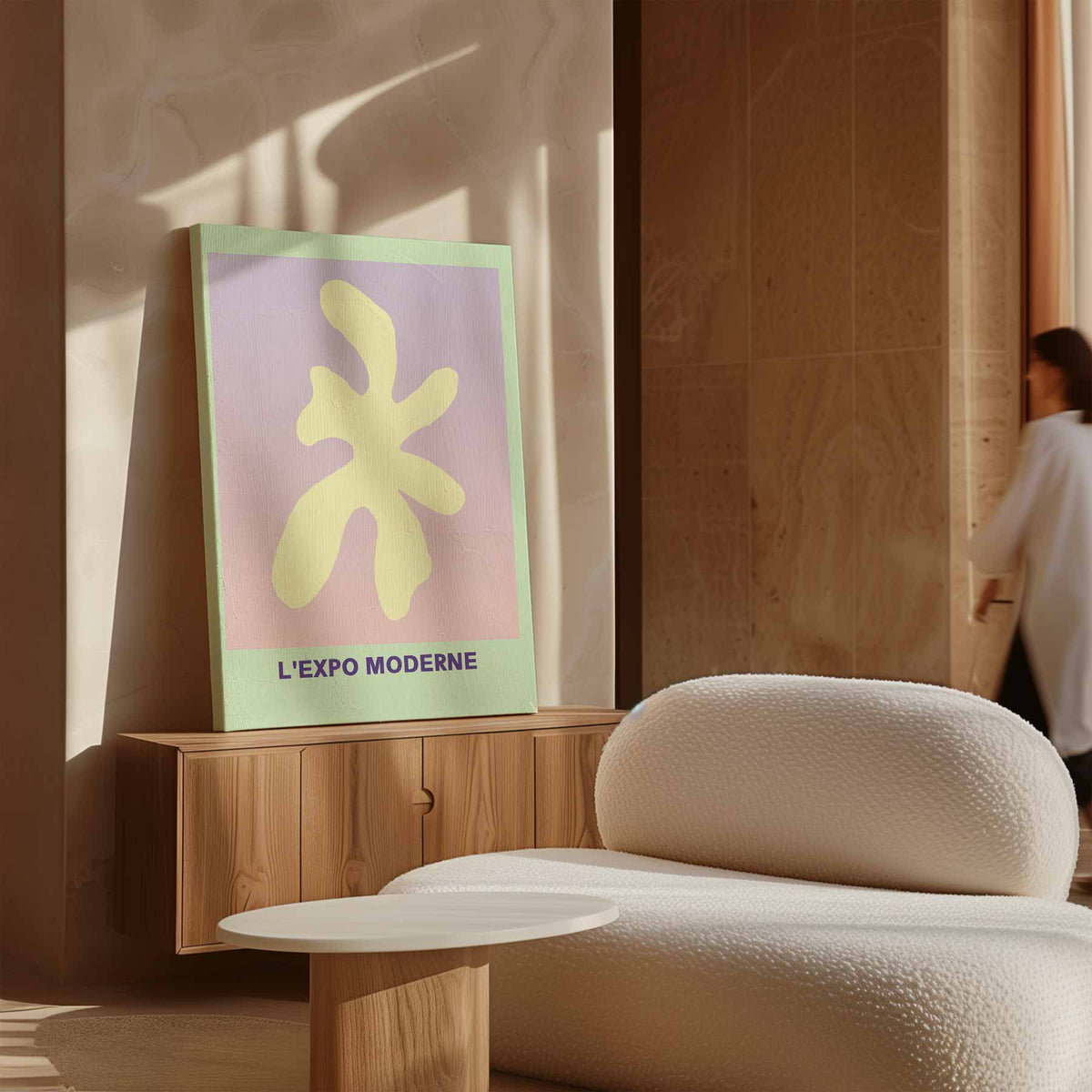 Abstracte Vormen in Pastel – plexiglas wanddecoratie in portret formaat