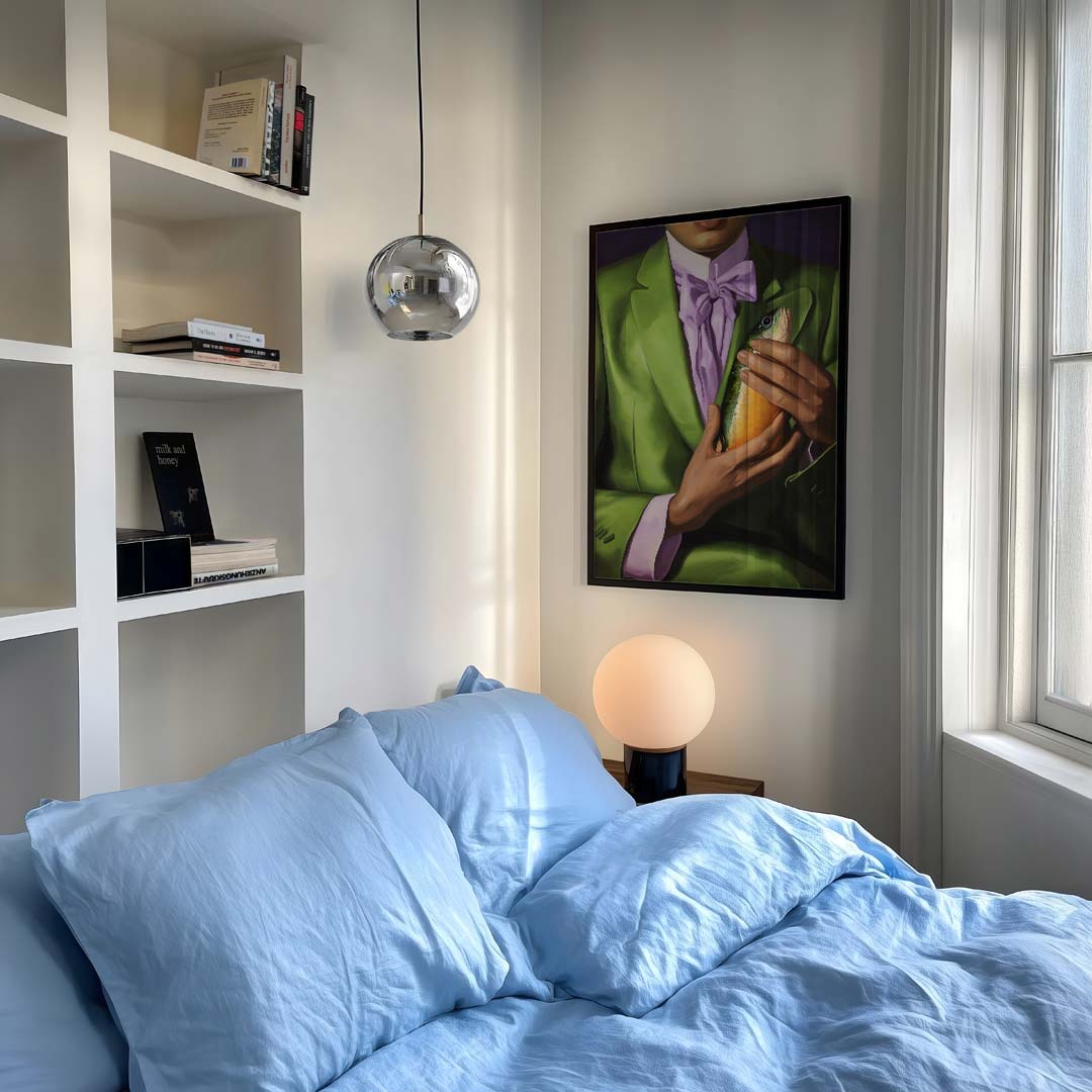Vrolijke Retro Stijlvisie – staande moderne wanddecoratie van WallArtistic