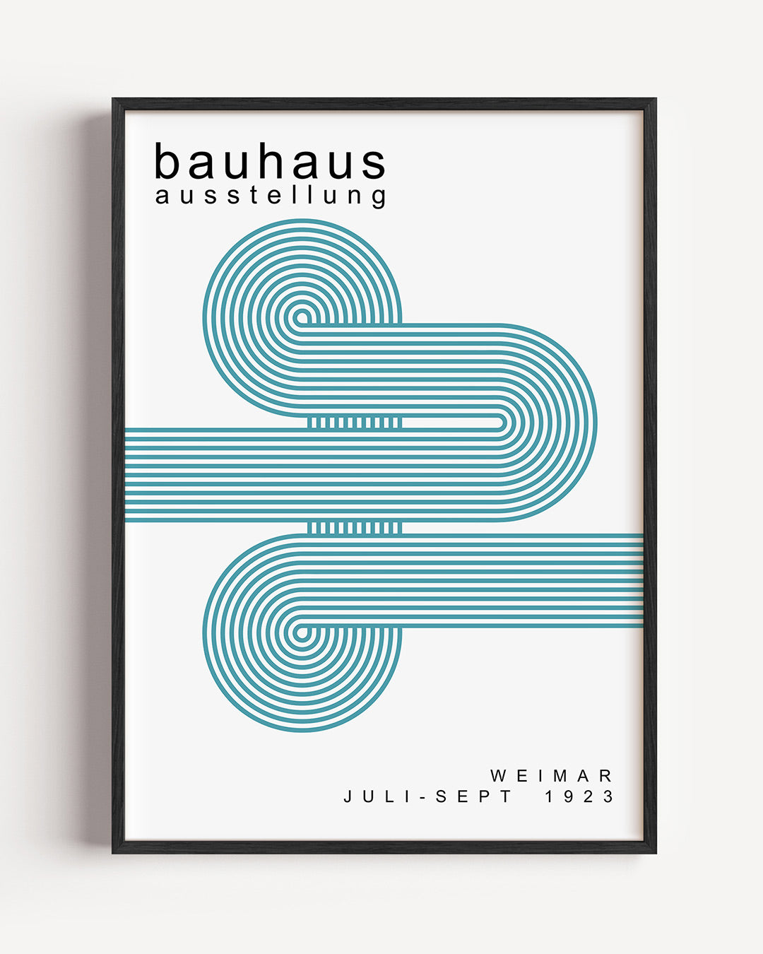 Lijnen en cirkelpatronen – staande Bauhaus poster als wanddecoratie