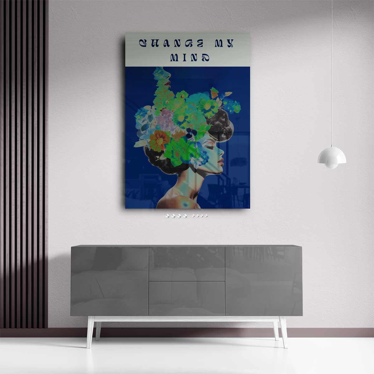 Bloemen van de Geest – kunstwerk met zwarte baklijst