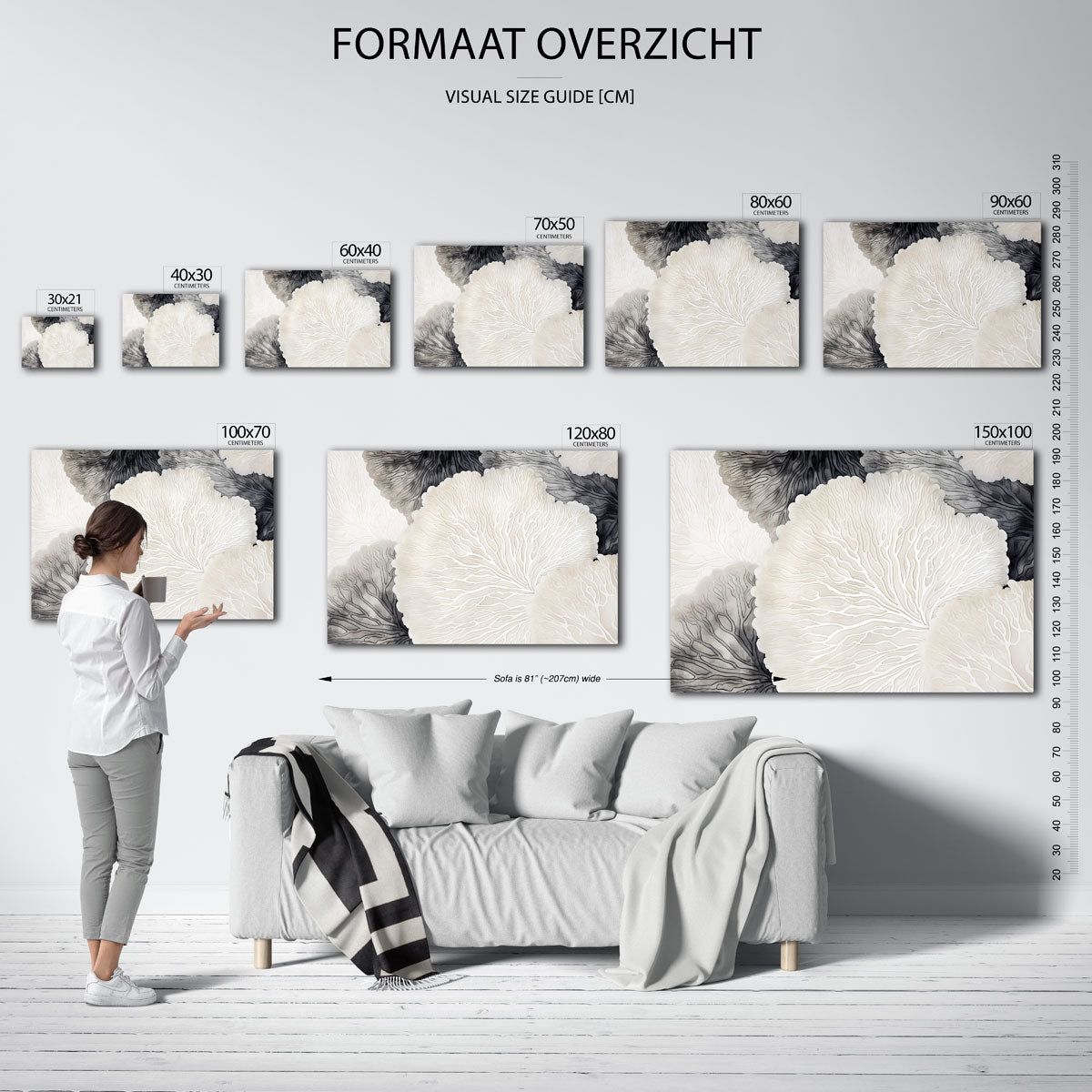 Organische vormen – liggende muurposter met abstracte vormen