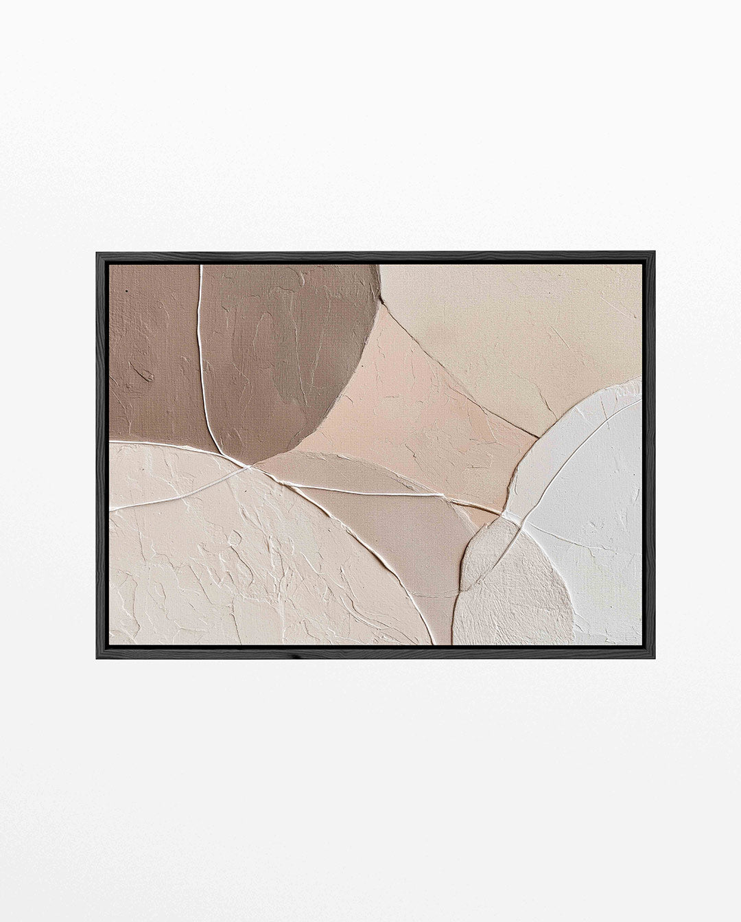 Organische vormen compositie – Aardetinten – liggend abstract kunstwerk