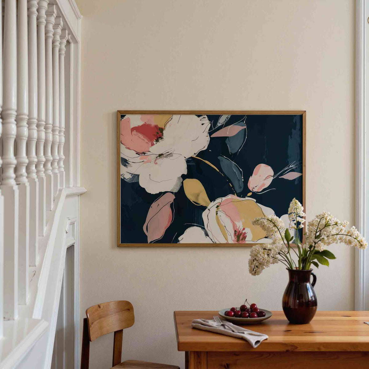 Bloemen en bladeren – botanische poster in liggend formaat