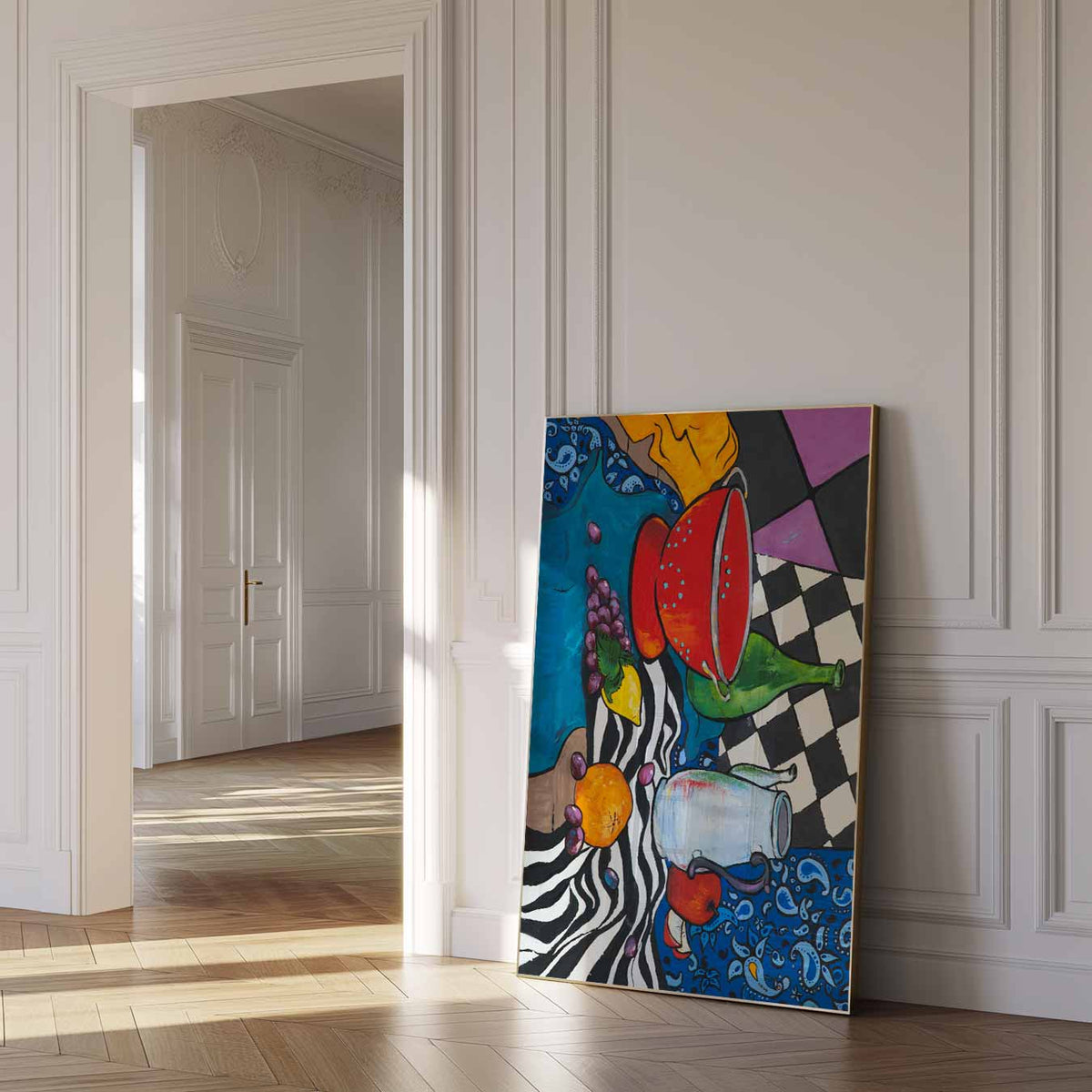 Kleurvolle Abstracte Fruitschaal – urban poster in staand formaat