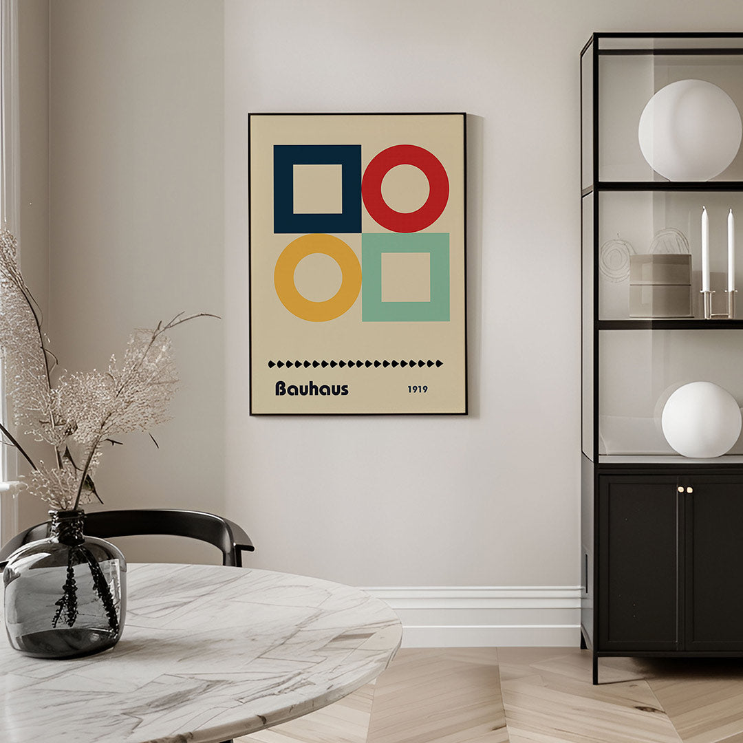 Vorm en kleur – geometrische Bauhaus poster in staand formaat