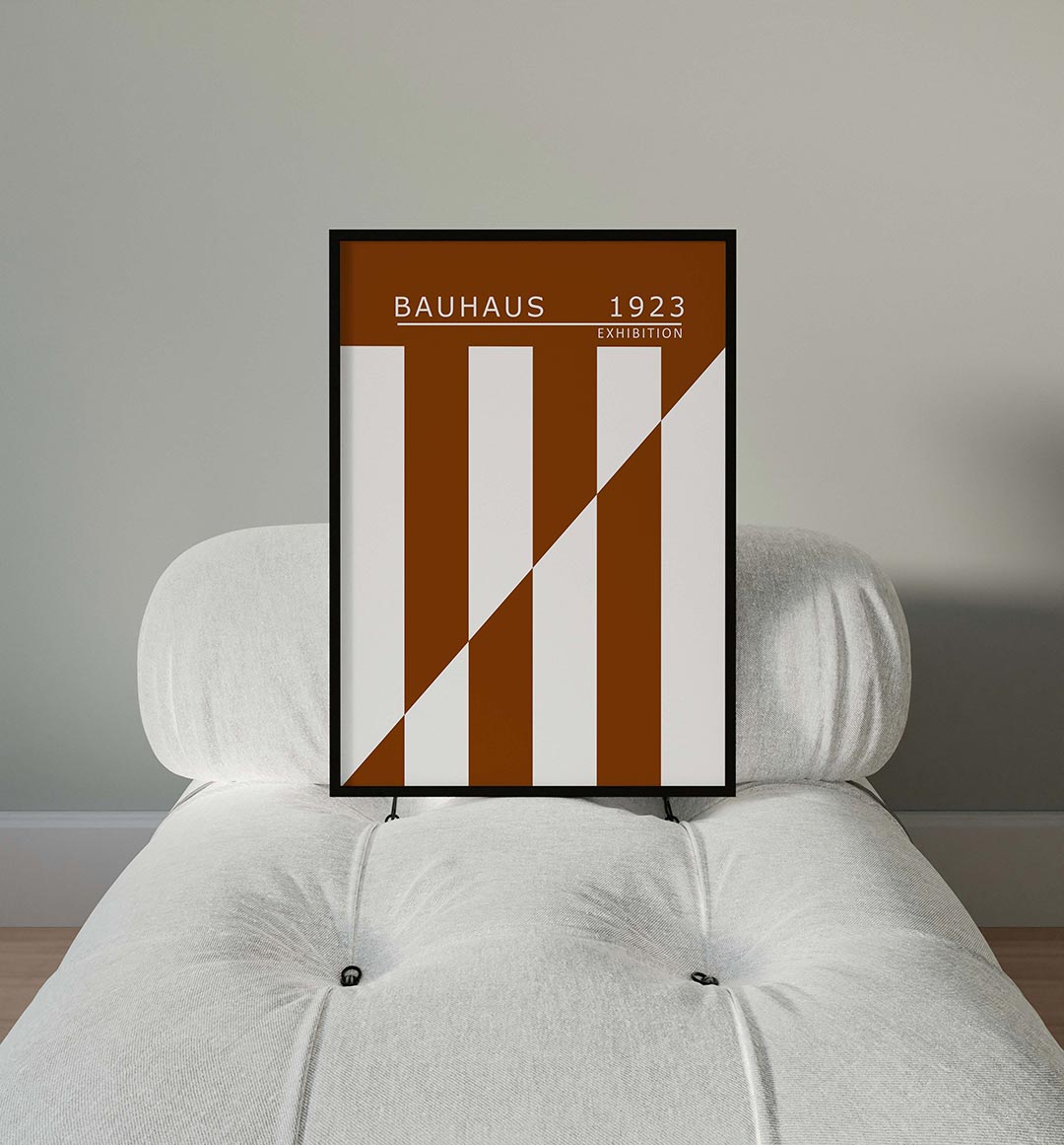 Lijnen en vlakken – moderne Bauhaus wandkunst als poster