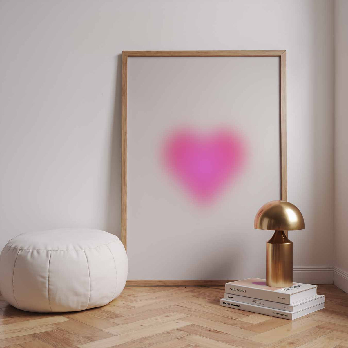 Magische Fluorescerende Hartposter – staande muurposter met mindful uitstraling