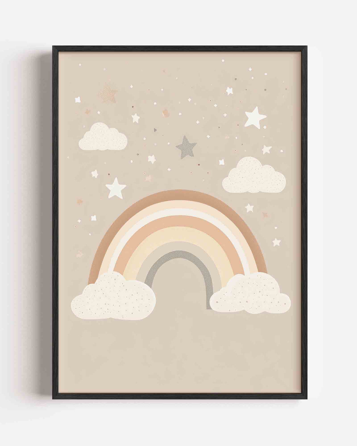 Regenboog en sterren – kids portret poster als wanddecoratie