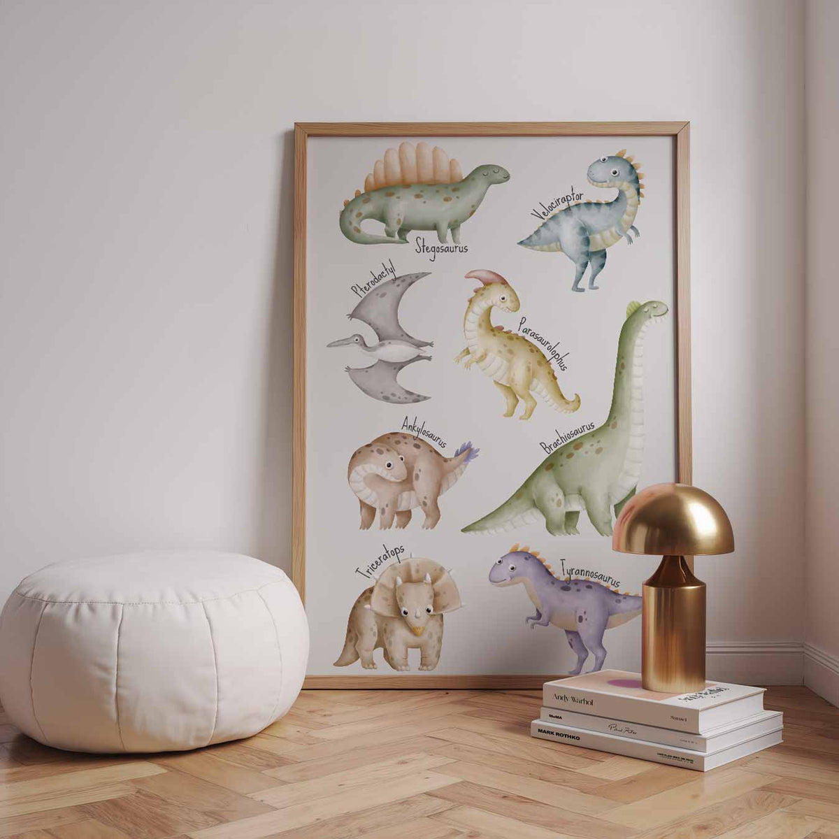 Dino Avontuur Kinderposter – speelse wandkunst als portret kinderposter