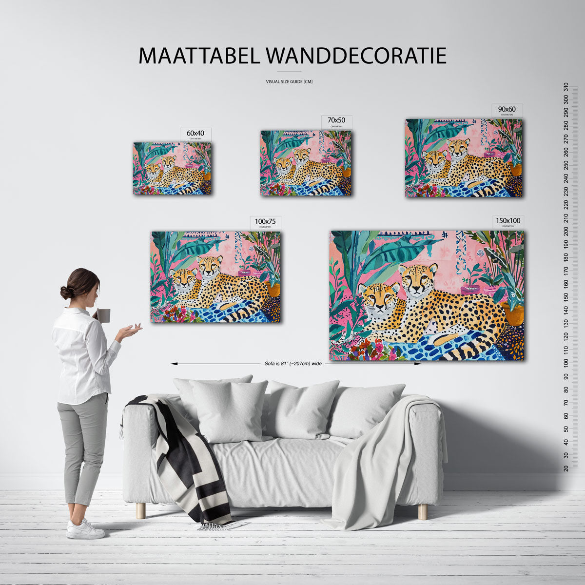 Kleurrijke dierenwereld – kunstwerk op canvas, dibond of plexiglas