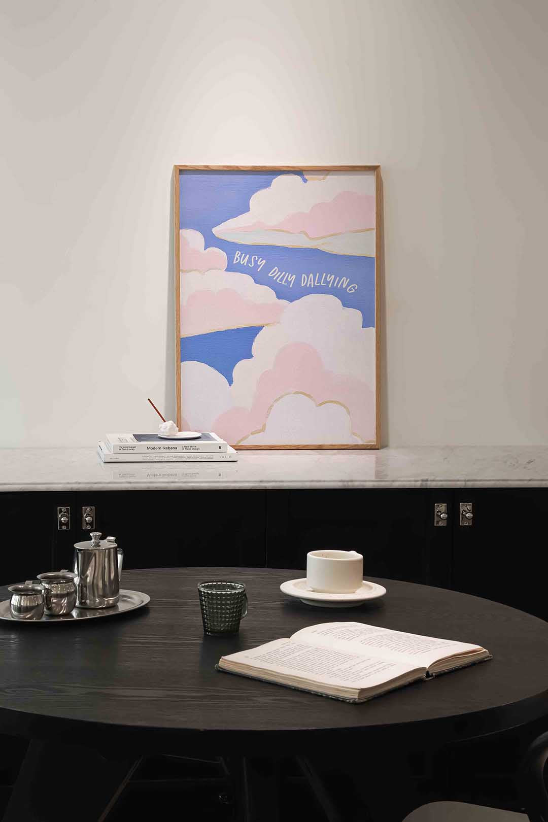 Wolkachtige lucht – abstracte poster in staand formaat