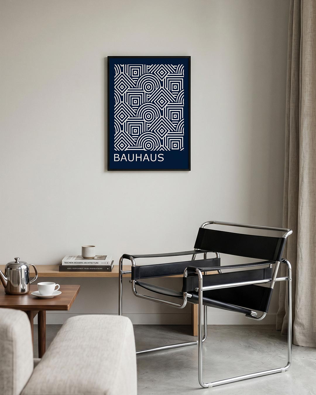 Lijnen en patronen – geometrische Bauhaus poster in staand formaat