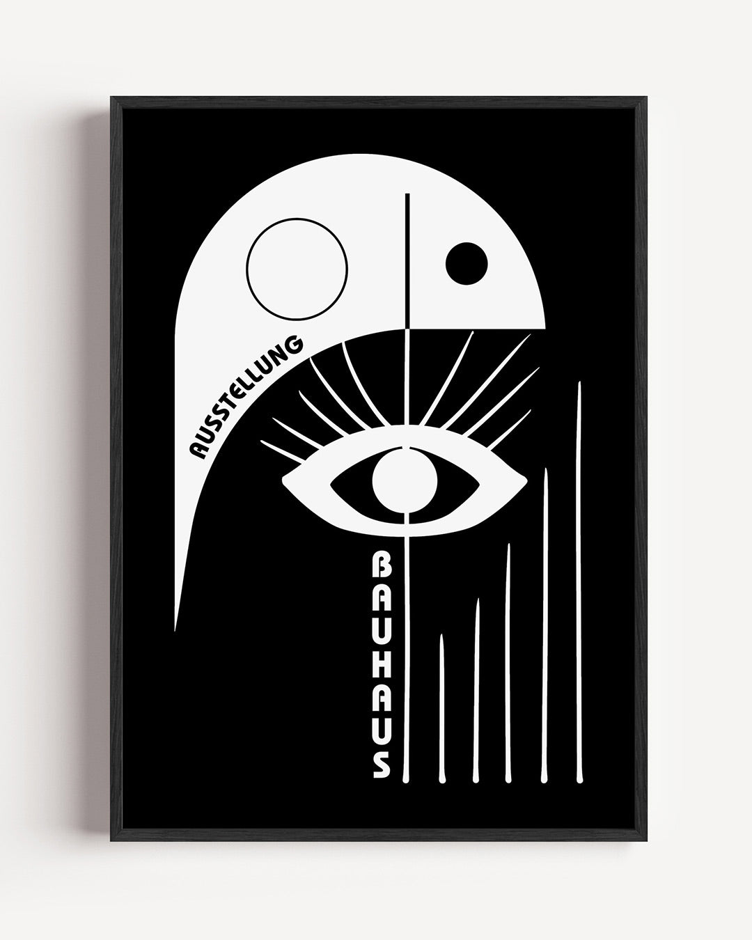 Oog en lijnen – staande Bauhaus poster als wanddecoratie