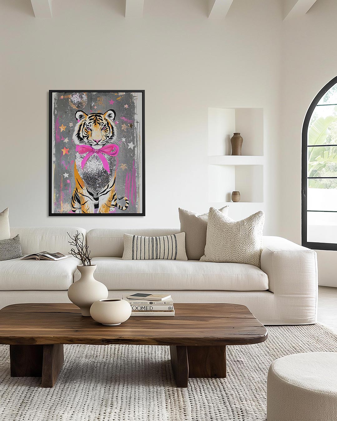 Tijger met sterren – staand wanddecoratie kunstwerk