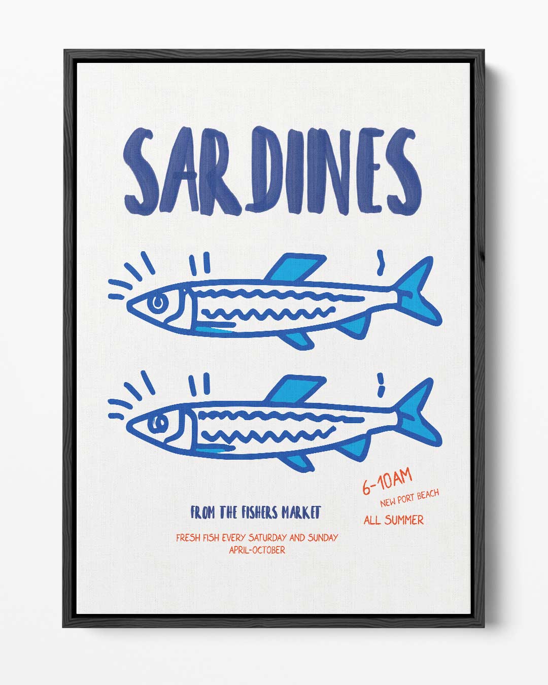 Sardines Illustratie Poster – portret kunstwerk als wanddecoratie