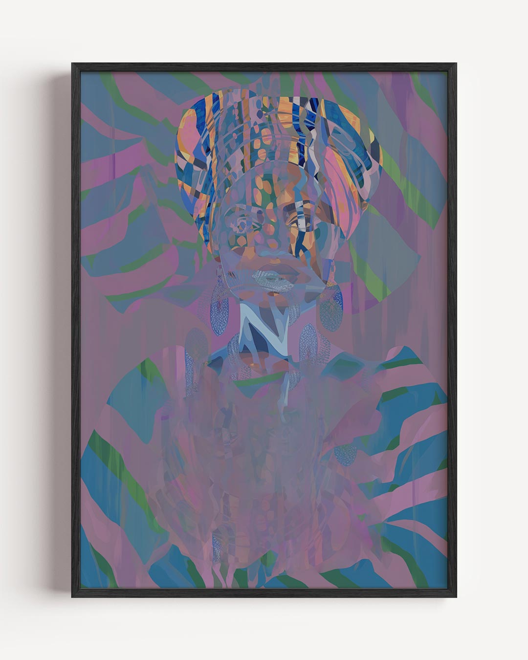 Abstracte Kleurexplosie Portretposter – abstracte portret poster als wanddecoratie