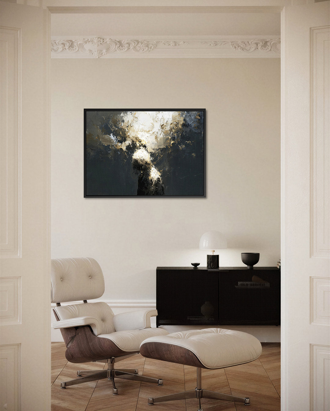 Dynamische vormen – Wanddecoratie kunstwerk – liggende wanddecoratie