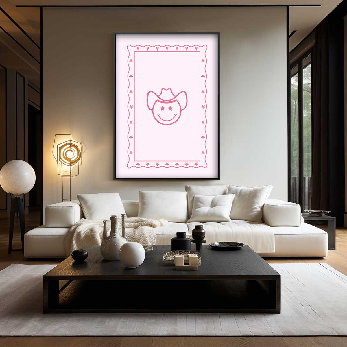 Cowboy Smiley Poster – dibond wanddecoratie in staand formaat