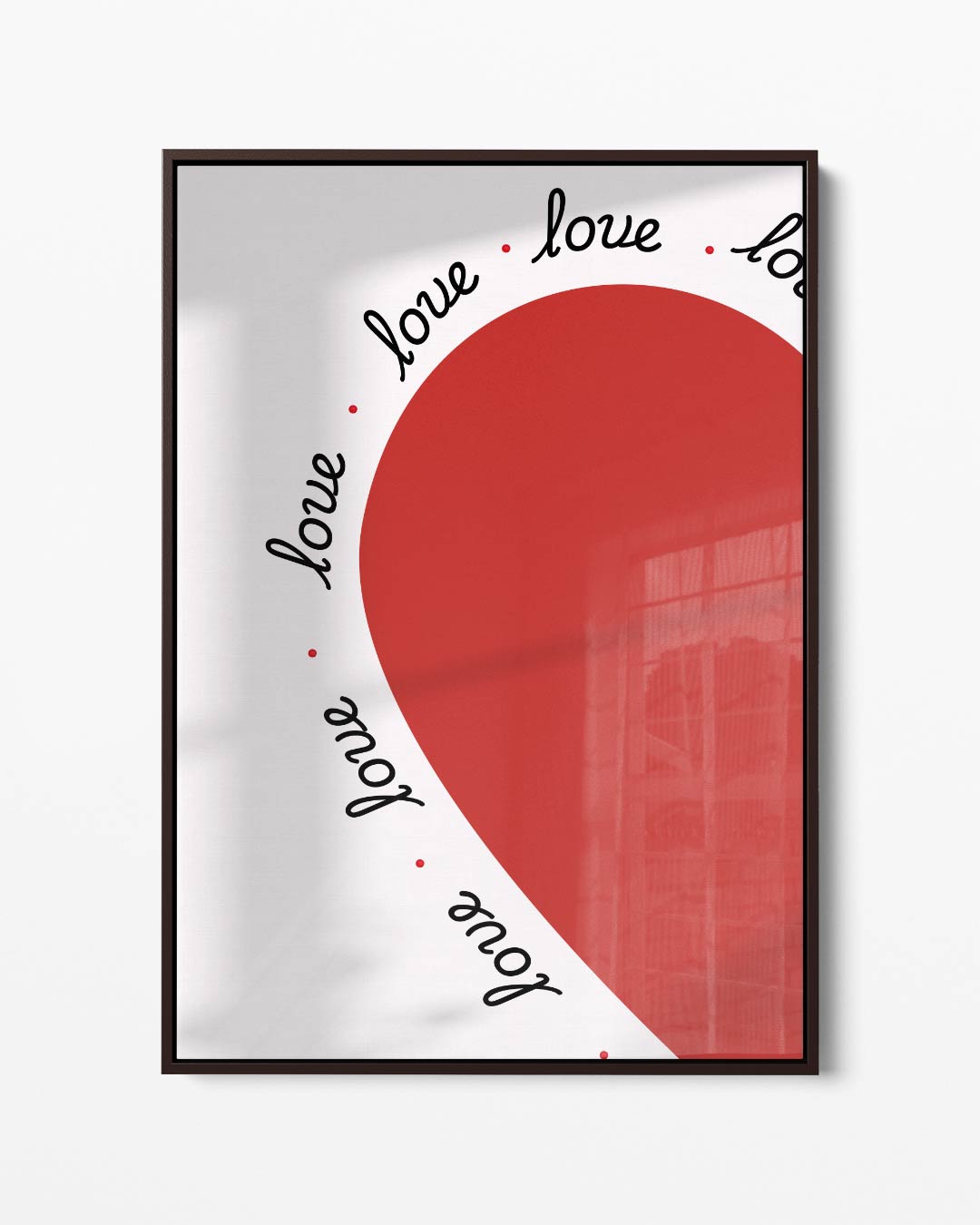 Love in Red – portret kunstwerk als wanddecoratie