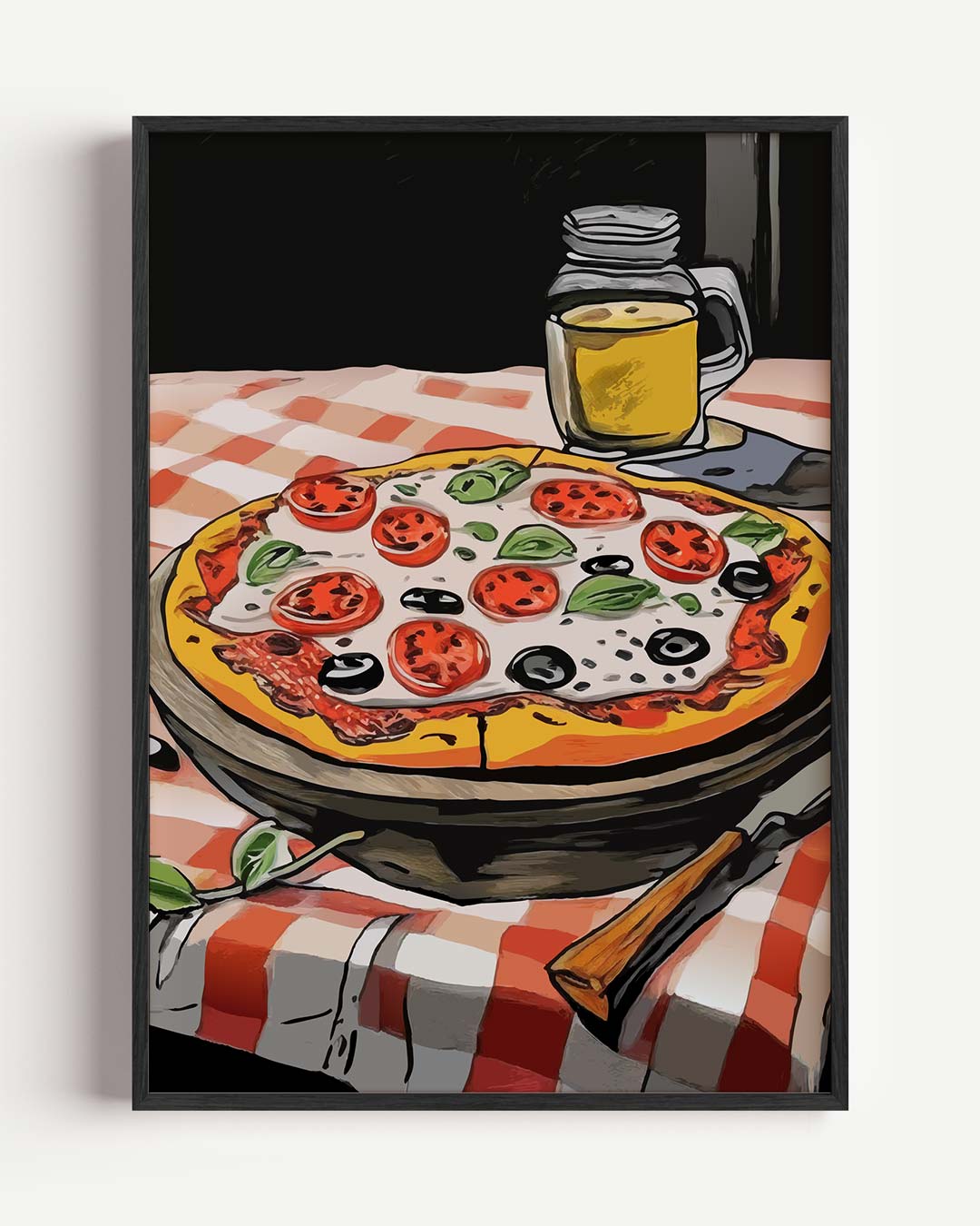 Sfeervolle Pizza – keuken portret poster als wanddecoratie