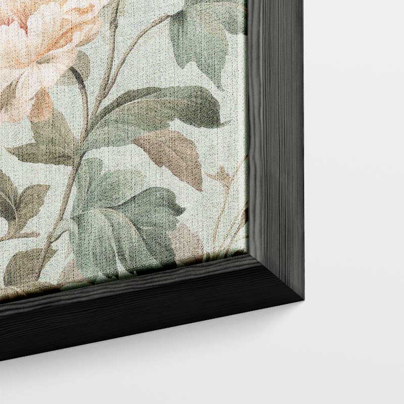 Tijdloze Bloemenpracht – kunstwerk met zwarte baklijst